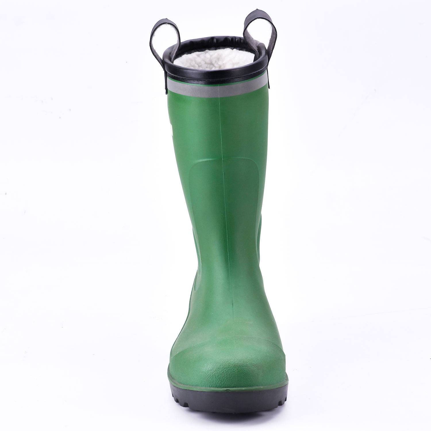 Stivali da pioggia con fodera in pelliccia W-6037 verde basso