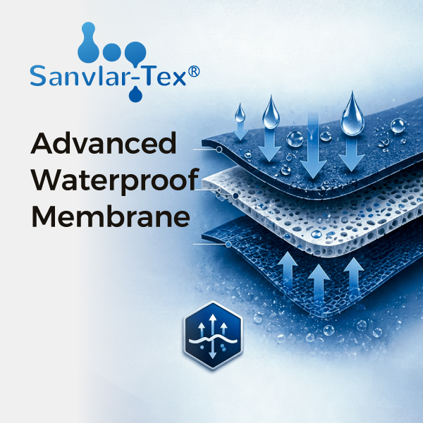 Tecnologia della membrana impermeabile Sanvlar-Tex™ per calzature di sicurezza impermeabili e traspiranti